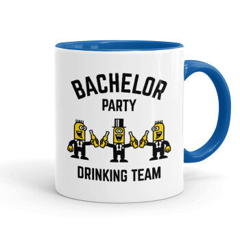Bachelor Party Drinking Team, Mug colored blue, ceramic, 330ml