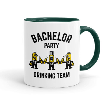 Bachelor Party Drinking Team, Κούπα χρωματιστή πράσινη, κεραμική, 330ml