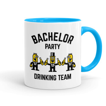 Bachelor Party Drinking Team, Mug colored light blue, ceramic, 330ml