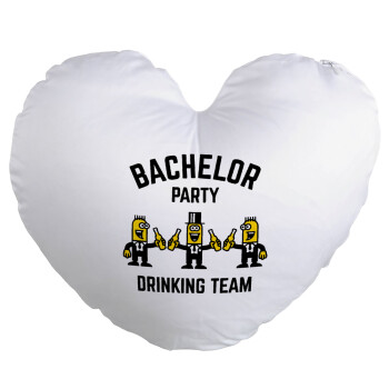 Bachelor Party Drinking Team, Μαξιλάρι καναπέ καρδιά 40x40cm περιέχεται το  γέμισμα