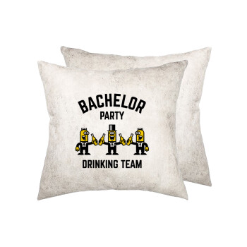 Bachelor Party Drinking Team, Μαξιλάρι καναπέ Δερματίνη Γκρι 40x40cm με γέμισμα