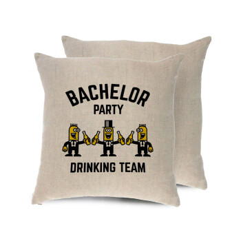 Bachelor Party Drinking Team, Μαξιλάρι καναπέ ΛΙΝΟ 40x40cm περιέχεται το  γέμισμα