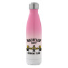 Μεταλλικό παγούρι θερμός Ροζ/Λευκό (Stainless steel), διπλού τοιχώματος, 500ml