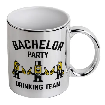 Bachelor Party Drinking Team, Κούπα κεραμική, ασημένια καθρέπτης, 330ml
