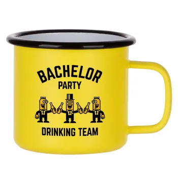 Bachelor Party Drinking Team, Metallic enamel MATT Yellow cup 360ml
