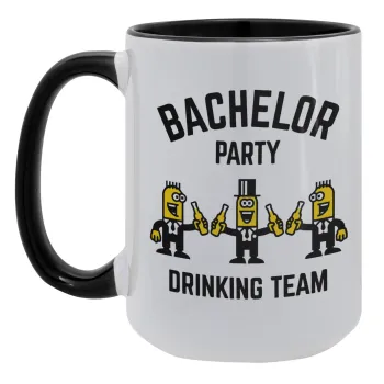 Bachelor Party Drinking Team, Κούπα Mega 15oz, κεραμική Μαύρη, 450ml