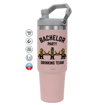 Bachelor Party Drinking Team, Pink color, 890ml (30oz) stainless Steel Tumbler with Handle