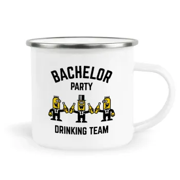 Bachelor Party Drinking Team, Metallic enamel cup white 360ml