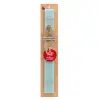 Easter Set, wooden keychain & aromatic flat Easter candle (30cm) (TURQUOISE)