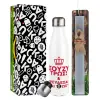 Easter candle, metallic white thermos bottle (500ml) & aromatic flat candle (30cm) (GRAY)
