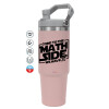 ΡΟΖ Travel Tumbler Θερμός με χερούλι και καλαμάκι 890ml
