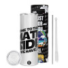 Tumbler ποτήρι θερμό από ανοξείδωτο ατσάλι 600ml, με μεταλλικό καλαμάκι & βούρτσα καθαρισμού