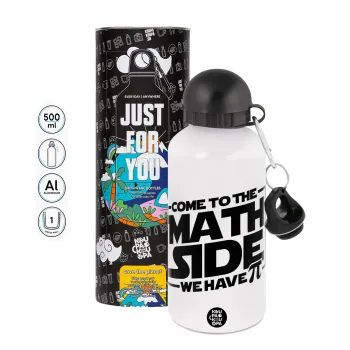 Come To The Math Side, Μεταλλικό παγούρι νερού, Λευκό, αλουμινίου 500ml