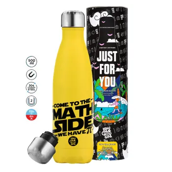 Come To The Math Side, Yellow Stainless Steel Metallic Thermos, double-walled, 500ml