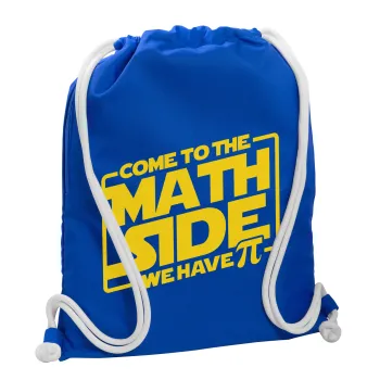 Come To The Math Side, Backpack pouch GYMBAG Blue, with pocket (40x48cm) & thick cords