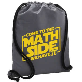 Come To The Math Side, Backpack pouch GYMBAG GREY, with pocket (40x48cm) & thick cords