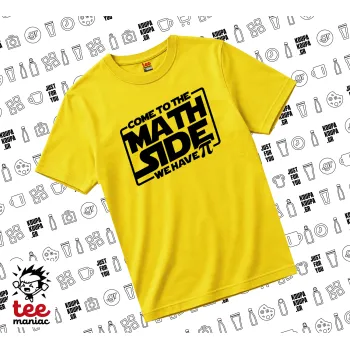 Come To The Math Side, yellow childrens T-Shirt made of 100% cotton, for every day. Vegan & OEKO-TEX certified.