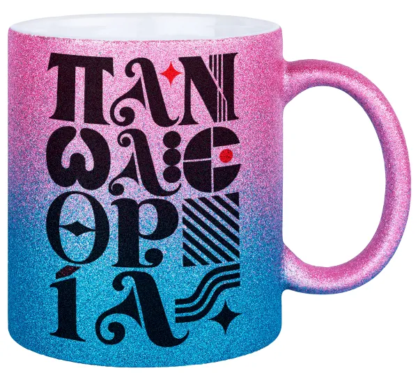 πανωλεθρία — Κούπα Χρυσή/Μπλε Glitter, κεραμική, 330ml