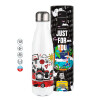 Metal mug thermos White (Stainless steel), double wall, 500ml