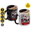 Color changing magic Mug, ceramic, 330ml when adding hot liquid inside, the black colour desappears (1 pcs)