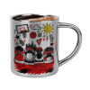 Double-wall metal cup for espresso (220ml)