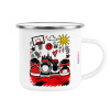 Metallic enamel cup white 360ml