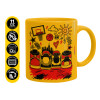 Ceramic coffee mug yellow, 330ml