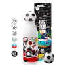 Soccer Metal mug thermos, double wall, 550ml