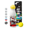 Tennis ball Metal mug thermos White, double wall, 550ml