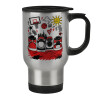 Stainless steel travel mug with lid, double wall 450ml