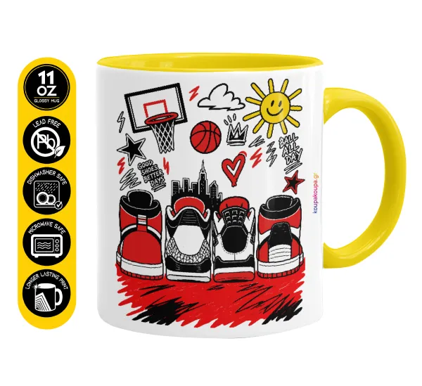 Streetware bascet — Mug colored yellow, ceramic, 330ml
