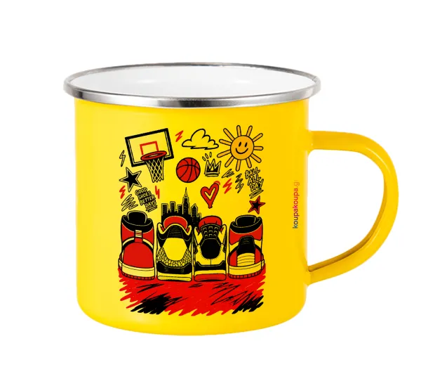 Streetware bascet — Yellow Enamel Metallic Cup 360ml