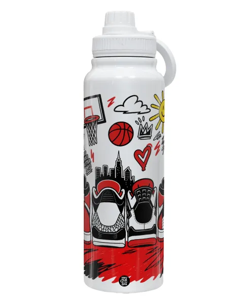 Streetware bascet — 1L Stainless Steel Thermal Bottle with Phone Holder & Double Wall Insulation