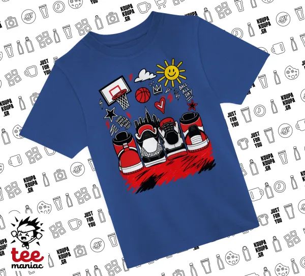 Streetware bascet — ΜΠΛΕ Παιδικό T-Shirt από 100% βαμβάκι, για κάθε μέρα. Vegan & OEKO-TEX πιστοποιημένο.