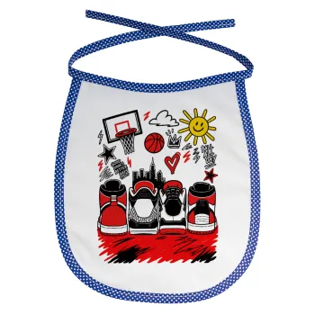Streetware bascet, Σαλιάρα μωρού αλέκιαστη με κορδόνι Μπλε