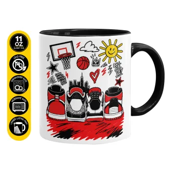 Streetware bascet, Mug colored black, ceramic, 330ml