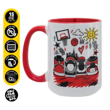 Streetware bascet, Κούπα Mega 15oz, κεραμική Κόκκινη, 450ml