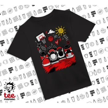 Streetware bascet, BLACK childrens T-Shirt made of 100% cotton, for every day. Vegan & OEKO-TEX certified.