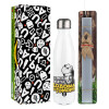 Easter candle, metallic white thermos bottle (500ml) & aromatic flat candle (30cm) (GRAY)