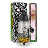 Easter Set, metallic Silver aluminum water bottle (500ml) & scented flat Easter candle (30cm) (PINK)