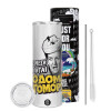 Tumbler stainless steel 600ml, with metal straw & cleaning brush