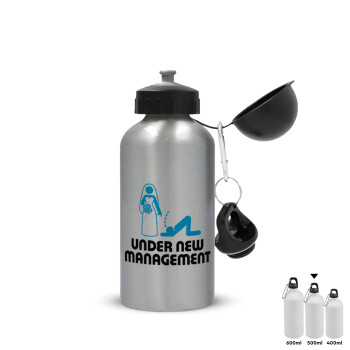 Under new Management, Metallic water jug, Silver, aluminum 500ml
