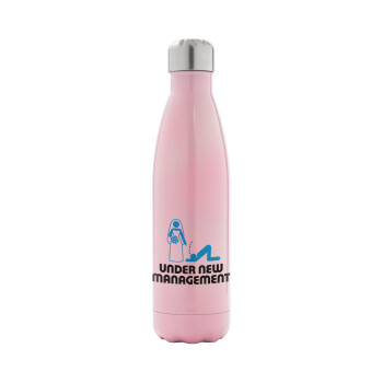 Under new Management, Metal mug thermos Pink Iridiscent (Stainless steel), double wall, 500ml