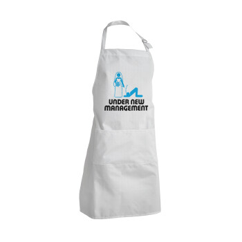 Under new Management, Adult Chef Apron (with sliders and 2 pockets)