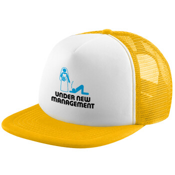 Under new Management, Καπέλο Ενηλίκων Soft Trucker με Δίχτυ Κίτρινο/White (POLYESTER, ΕΝΗΛΙΚΩΝ, UNISEX, ONE SIZE)