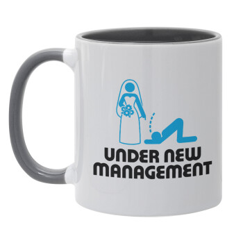 Under new Management, Mug colored grey, ceramic, 330ml