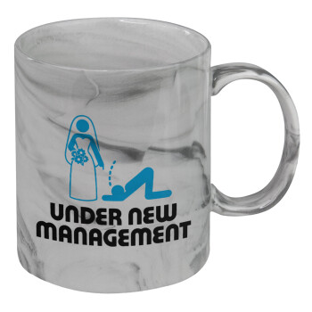 Under new Management, Mug ceramic marble style, 330ml