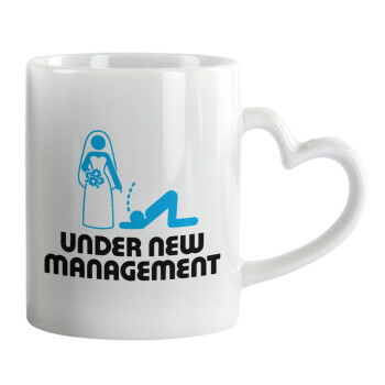 Under new Management, Mug heart handle, ceramic, 330ml