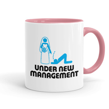 Under new Management, Mug colored pink, ceramic, 330ml