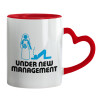 Mug heart red handle, ceramic, 330ml